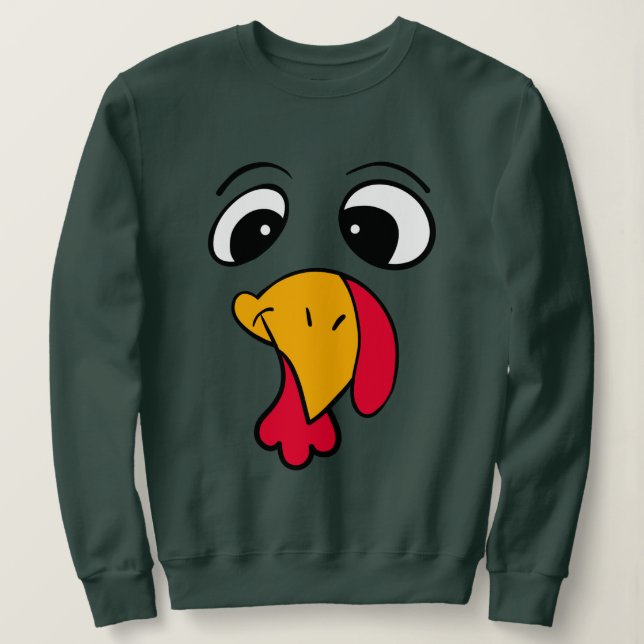 Sweatshirt Drôle Thanksgiving Turquie (Design devant)