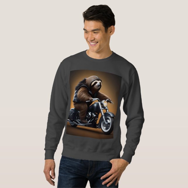 Sweatshirt Drôle Vélo De Fente Sur Moto, (Devant entier)