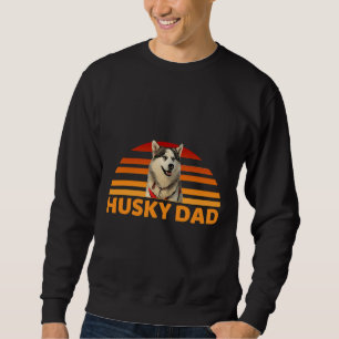 Sweatshirt Drôle Vintage Husky Papa Chiens Retro Husky Papa P