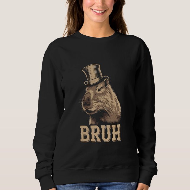 Sweatshirt Drôles de Bruh citations drôle de Capybara Meme Sa (Devant)