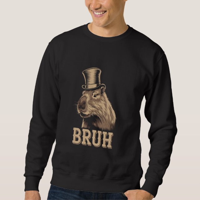 Sweatshirt Drôles de Bruh citations drôle de Capybara Mème Sa (Devant)