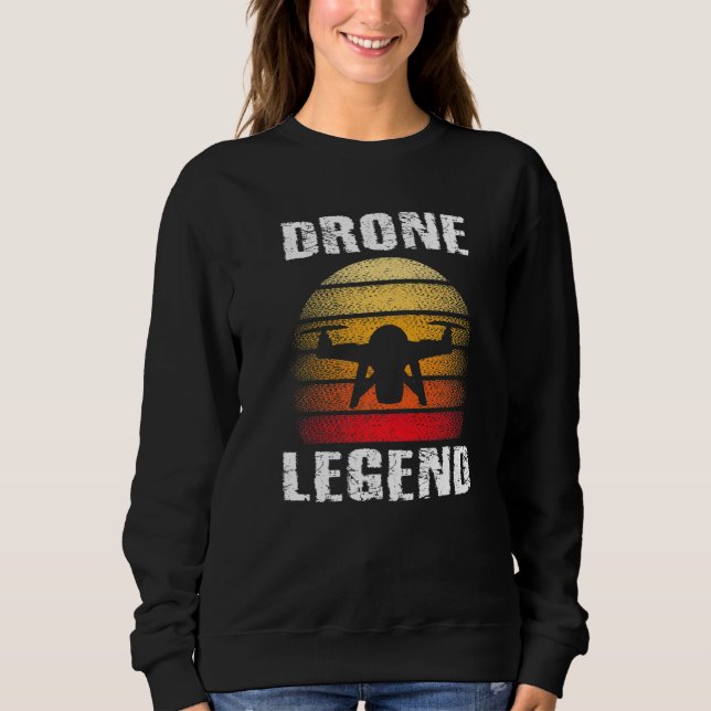Sweatshirt Drone Legend Quadcopter Pilote Retro Graphi Vintag (Devant)