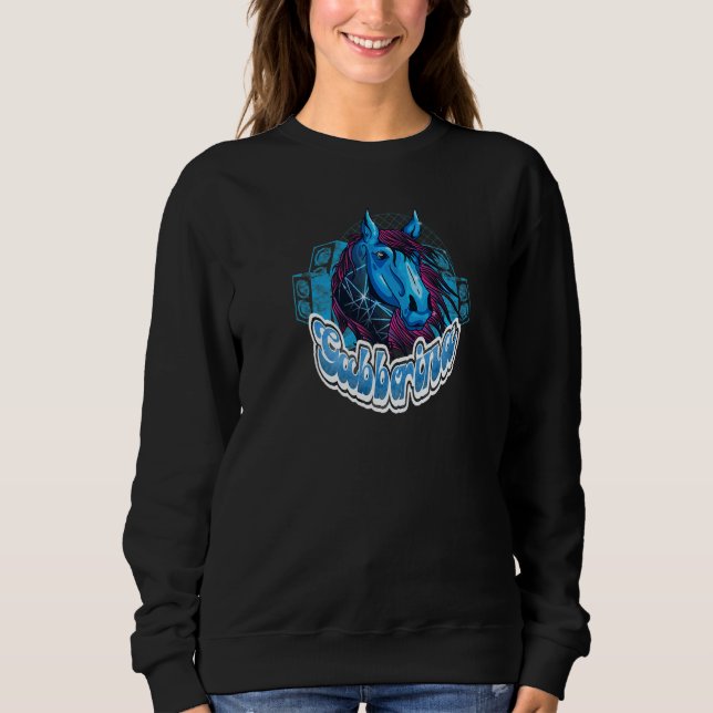 Sweatshirt Drum N Bass Hardstyle Frenchcore Gabber Cheval Goa (Devant)