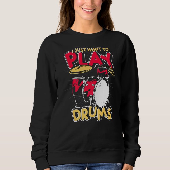 Sweatshirt Drum Set Percussion musique tambour musicien tambo (Devant)