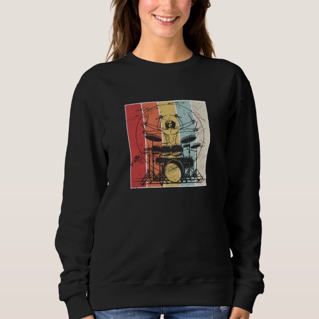 Sweatshirt Drummer Drummer Retro (Devant)