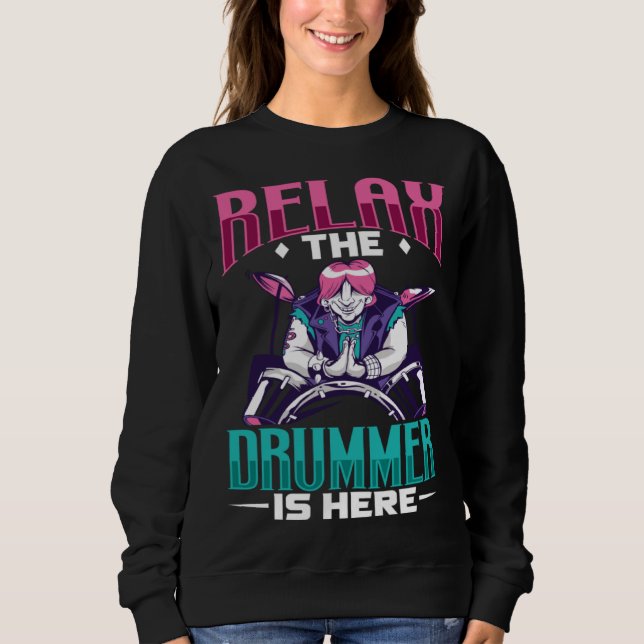 Sweatshirt Drummer Drums Music Drum Set Drumming Instrument P (Devant)