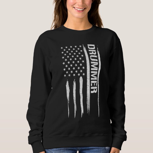 Sweatshirt Drums Drummer - American Flag Sayings_1 (Devant)
