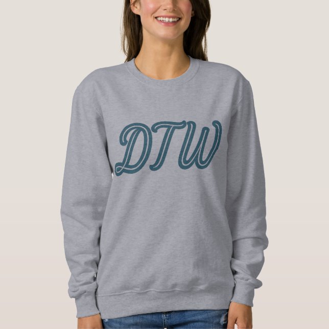 Sweatshirt DTW Detroit Airport Code - Michigan Travel Gift (Devant)