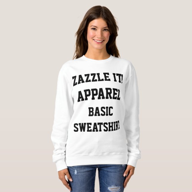 SWEATSHIRT du BASIC des femmes personnalisées par (Devant entier)