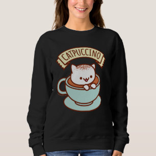 Sweatshirt du chat des femmes - "CATPUCCINO "