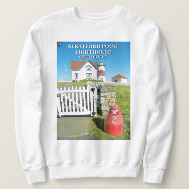 Sweatshirt du Connecticut de phare de point de (Design devant)