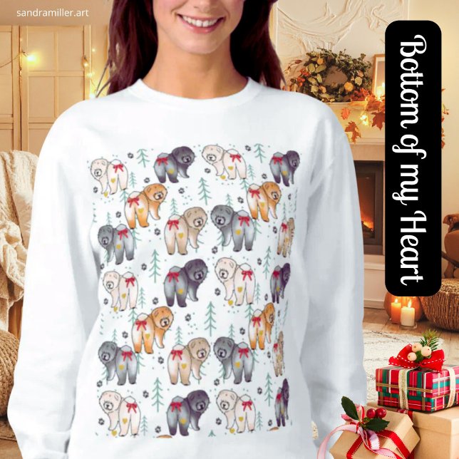 Sweatshirt DU FOND DE MON CŒUR 5 couleurs de chow avant & arr (Créateur téléchargé)