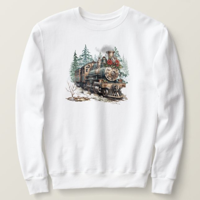 Sweatshirt du train de Noël (Design devant)