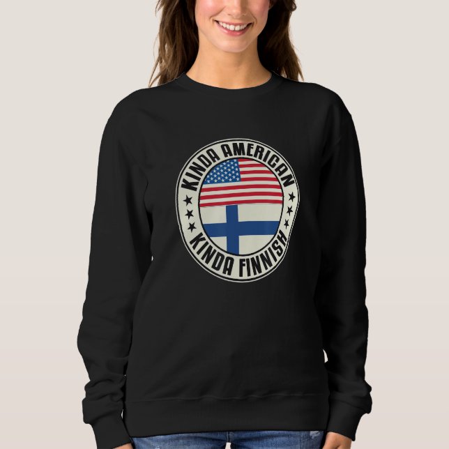 Sweatshirt Dual Citizenship American Finnish Finland Usa Flag (Devant)
