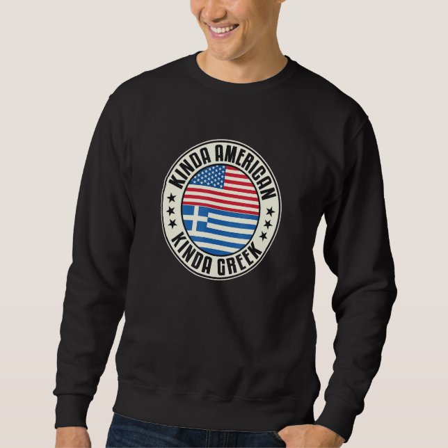 Sweatshirt Dual Citizenship American Greek Greece Usa Flag El (Devant)