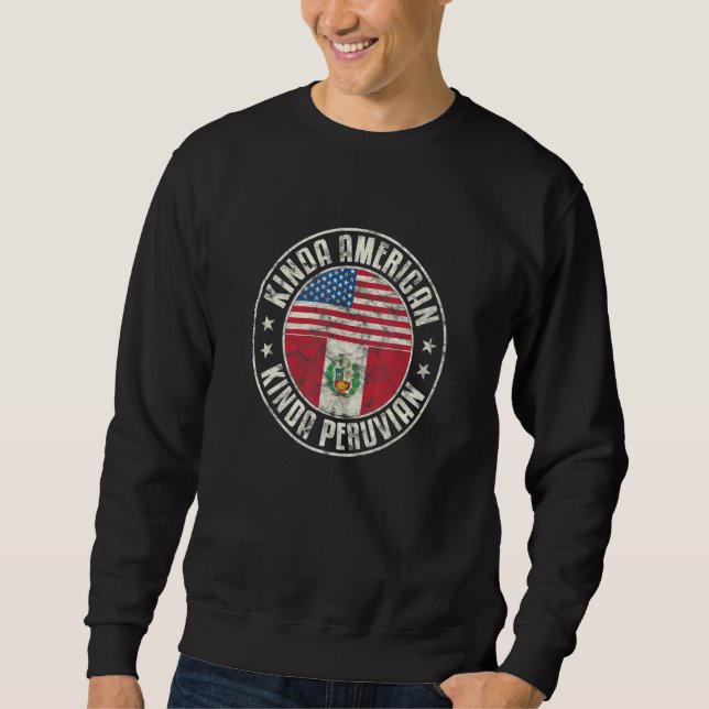 Sweatshirt Dual Citizenship American Peruvian Peru Usa Flag_1 (Devant)