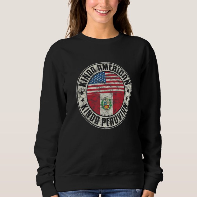 Sweatshirt Dual Citizenship American Peruvian Peru Usa Flag_2 (Devant)