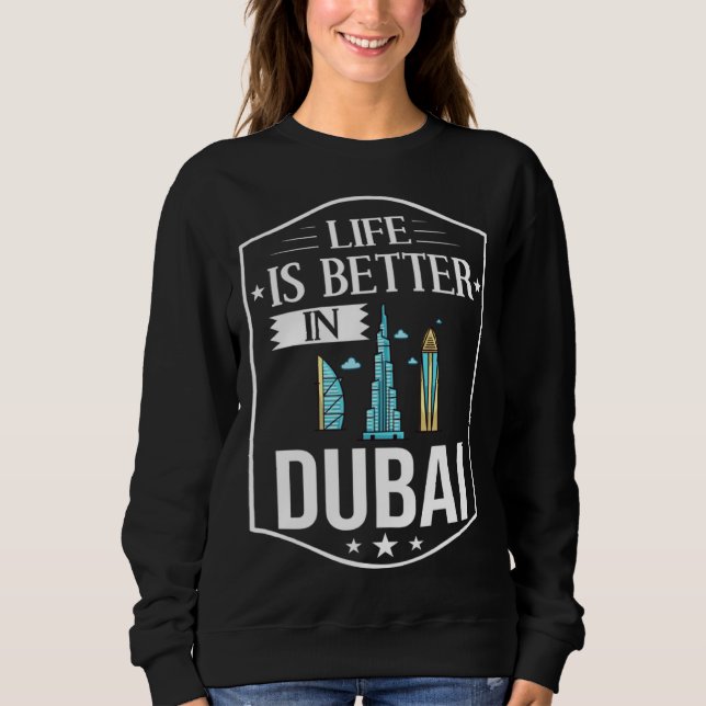 Sweatshirt Dubai United Arab Emirates Uae City Skyline Map Tr (Devant)