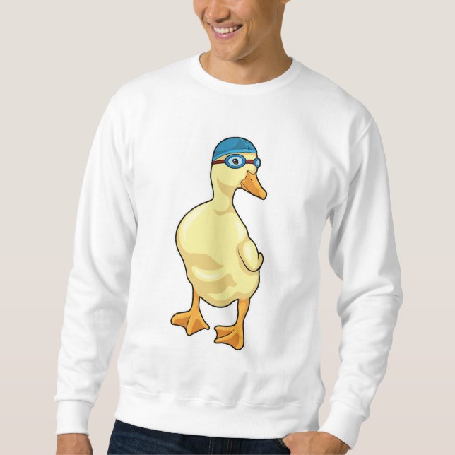 Sweatshirt Duck at Swimming with Swimming goggles (Devant)