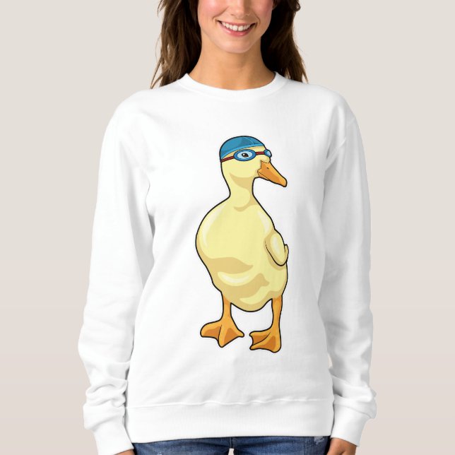 Sweatshirt Duck at Swimming with Swimming goggles (Devant)
