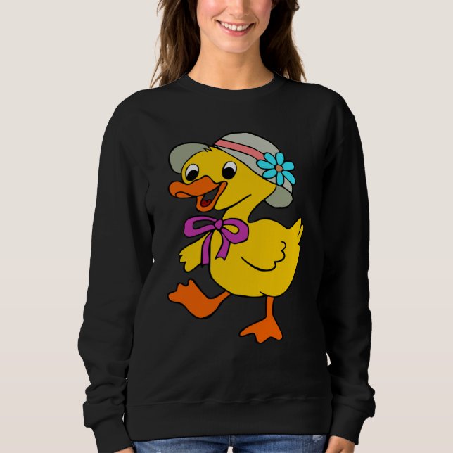 SWEATSHIRT DUCK DUCKLING HAT RIBBON EASTER DUCK GOOSE BIRD (Devant)