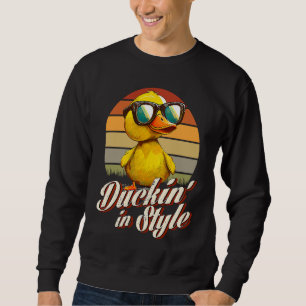 Sweatshirt Duckin' En Caoutchouc Jaune Style Ducky aime Canar