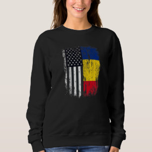Sweatshirt Duel Flag Roumanie et citoyen américain duel