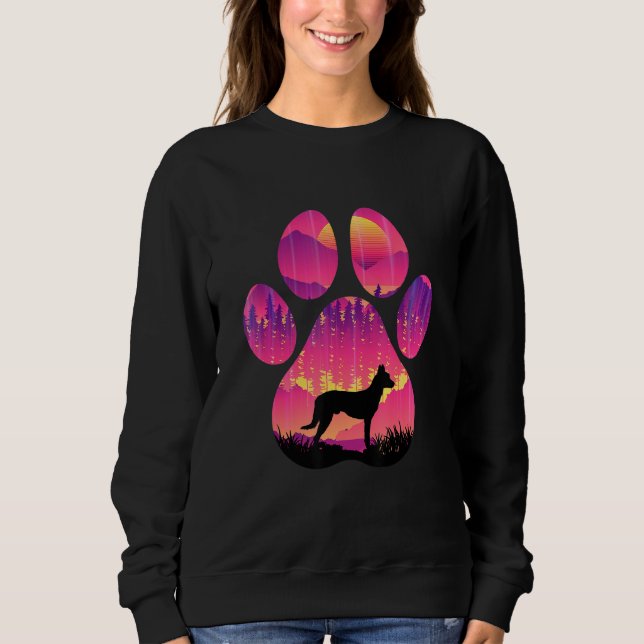 Sweatshirt Dutch Shepherd Paw Mom Dad Dog  Women Men (Devant)
