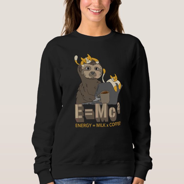 Sweatshirt E Mc² Milk Café mécanique quantique Science Physiq (Devant)