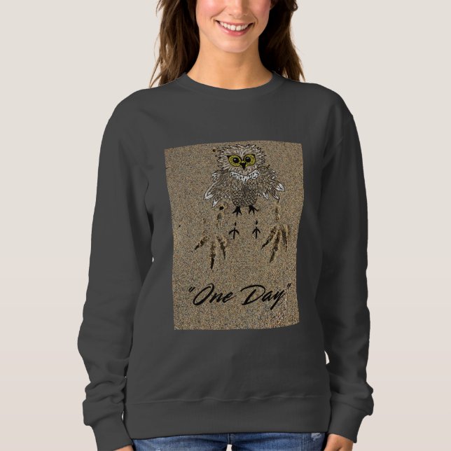 Sweatshirt Eagle Baby & Footprints in the Sand "One Day" (Devant)