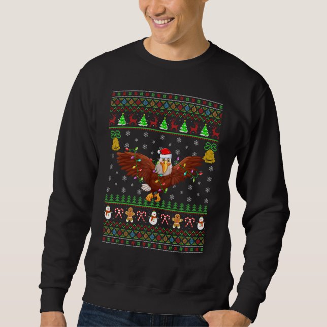 Sweatshirt Eagle Bird Lighting Père Noël Bald Eagle Laide Chr (Devant)