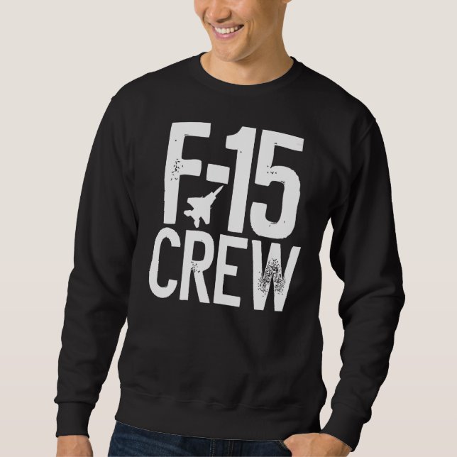 Sweatshirt Eagle F 15 Silhouette Jet Fighter Crew Et Team Fi (Devant)