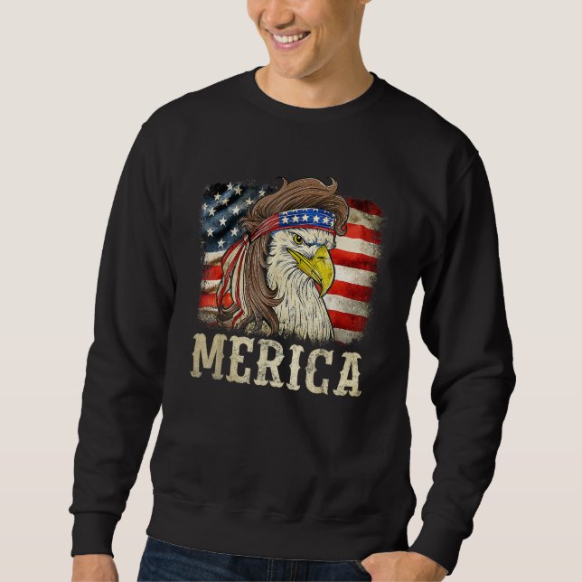 Sweatshirt Eagle Merica USA Flag Patriotic Freedom 4th Of Jul (Devant)