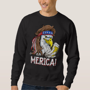 Sweatshirt Eagle Mullet 4 juillet Beer Usa American Flag Me