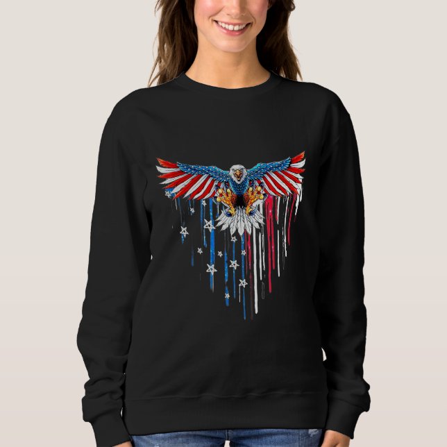 Sweatshirt Eagle Mullet 4 juillet Drapeau américain Merica Me (Devant)