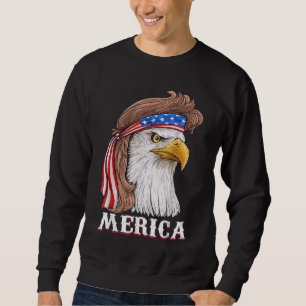 Sweatshirt Eagle Mullet 4 juillet États-Unis Drapeau américai