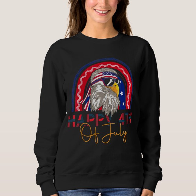 Sweatshirt Eagle Mullet 4 juillet États-Unis drapeau américai (Devant)