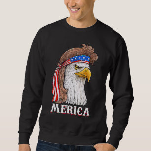 Sweatshirt Eagle Mullet 4 juillet États-Unis Drapeau américai