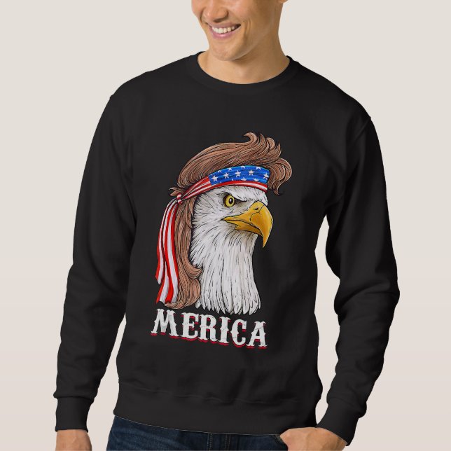 Sweatshirt Eagle Mullet 4 juillet États-Unis Drapeau américai (Devant)