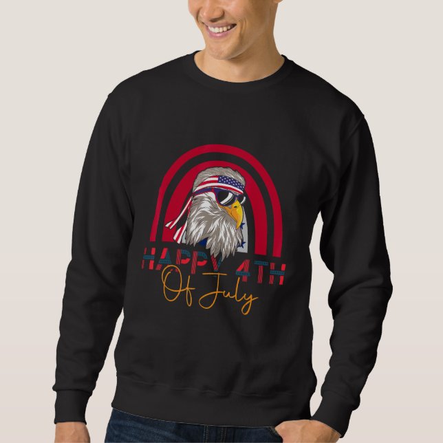 Sweatshirt Eagle Mullet 4 juillet États-Unis drapeau américai (Devant)