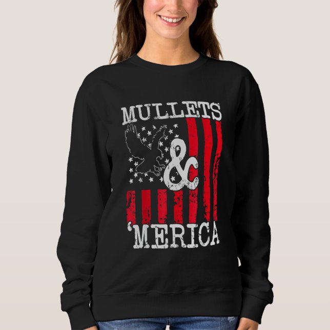 Sweatshirt Eagle Mullet 4 juillet Merica Drapeau américain fe (Devant)