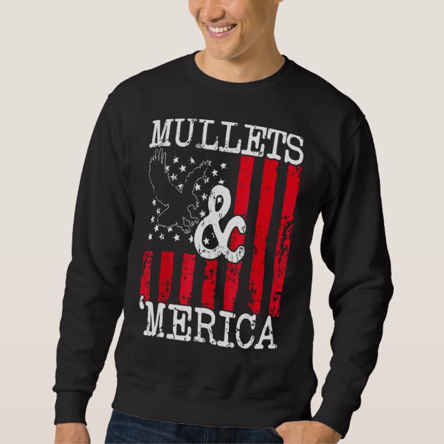 Sweatshirt Eagle Mullet 4 juillet Merica Drapeau américain fe (Devant)
