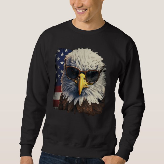 Sweatshirt Eagle Proud Patriotic American US Flag 4th Of July (Devant)