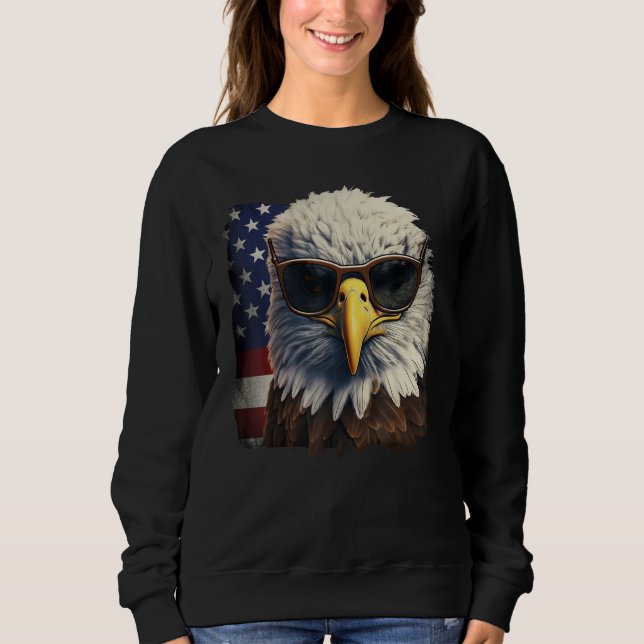Sweatshirt Eagle Proud Patriotic American US Flag 4th Of July (Devant)