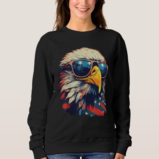 Sweatshirt Eagle Proud Patriotic American US Flag 4th Of July (Devant)