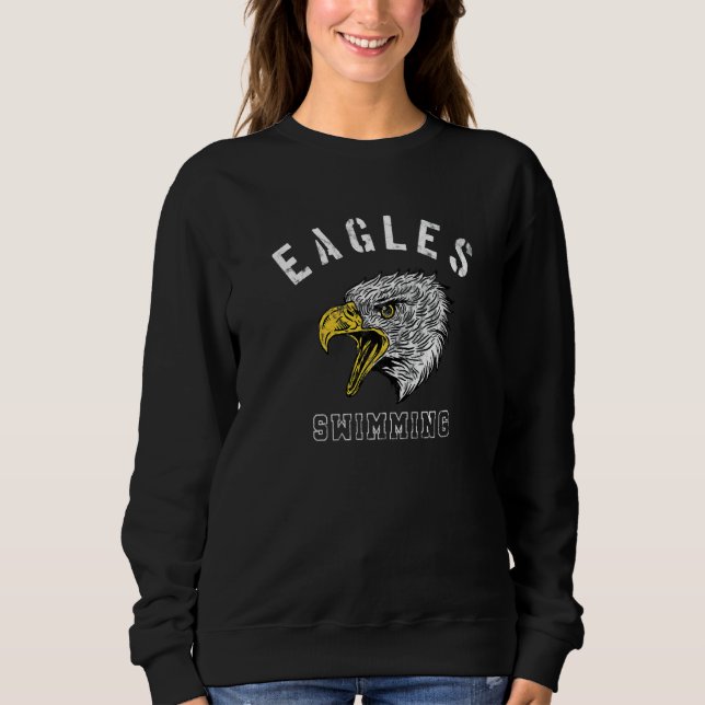 Sweatshirt Eagles Swimming School Spirit Team Mascot Game Nig (Devant)