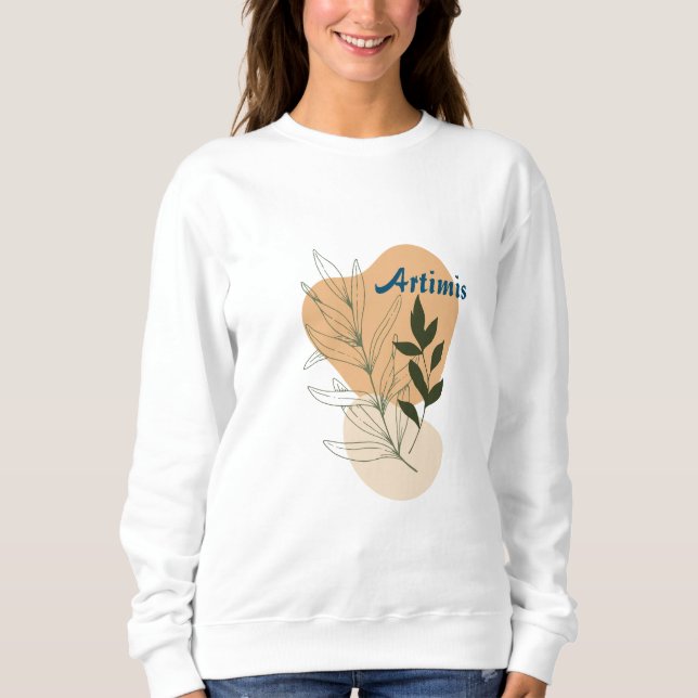 Sweatshirt Earthy Abstrait Boho Style Femmes Design d'artisan (Devant)