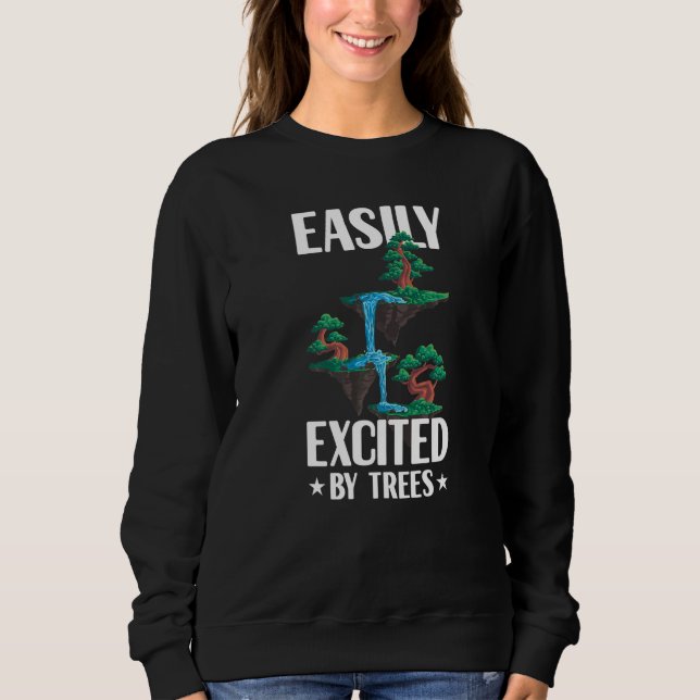 Sweatshirt Easily Excited By Trees Environment Awareness Plan (Devant)