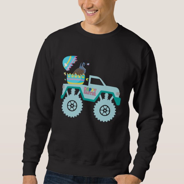 Sweatshirt Easter Bearded Dragon Bunny Riding Monster Truck T (Devant)