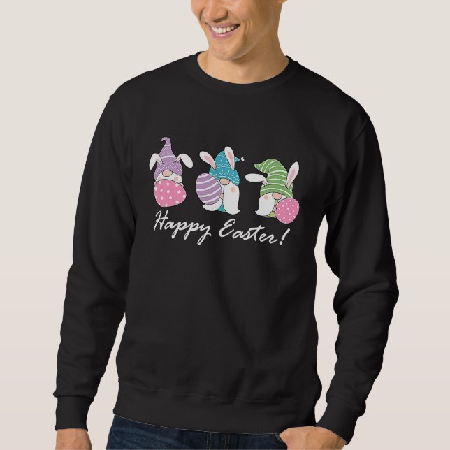 Sweatshirt Easter Bunny Spring Gnome Women Girls Easter Egg H (Devant)